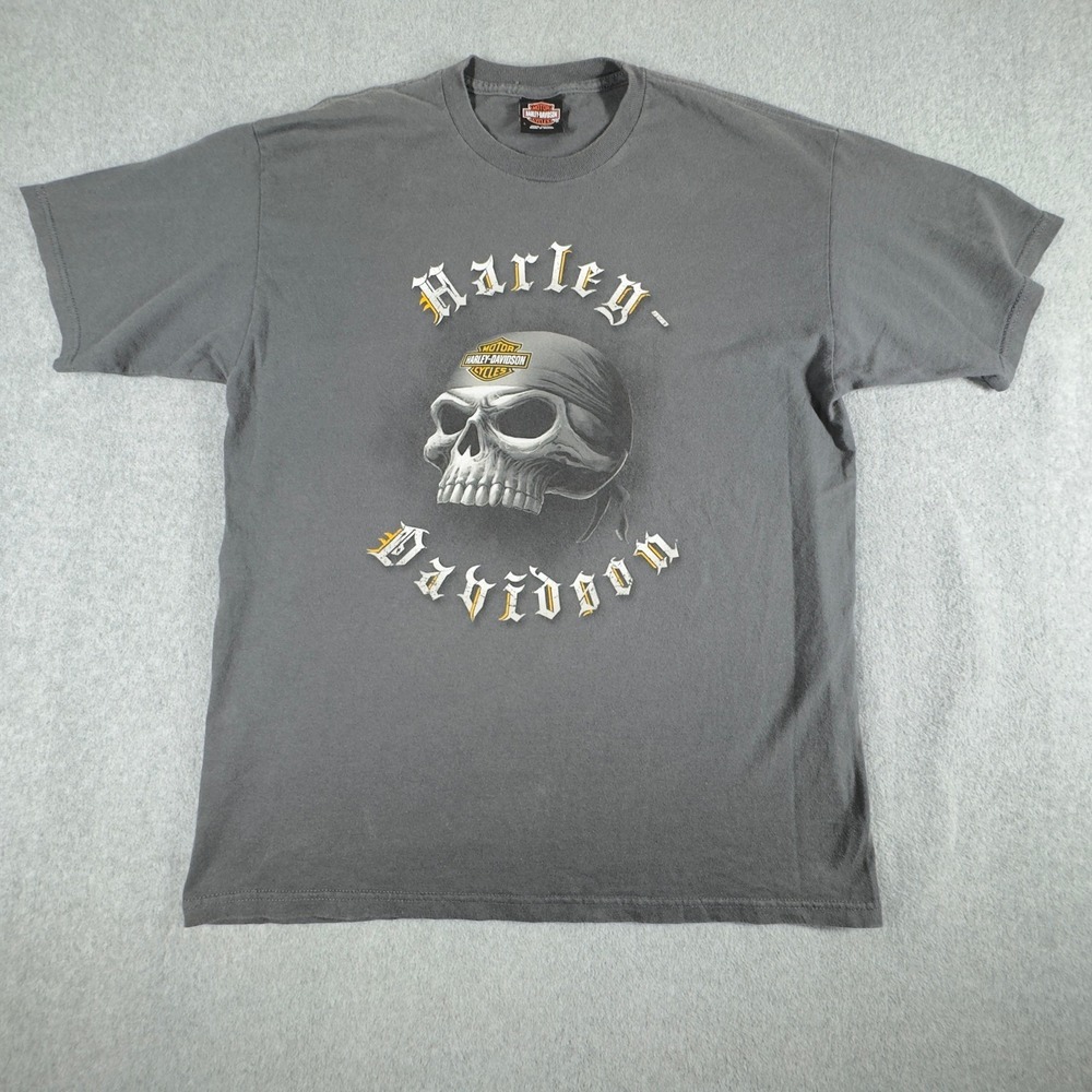 Harley Davidson T Shirt Mens L Gray Bergen County NJ New Jersey Cotton Retro - Picture 2 of 5
